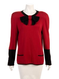 Three Valentino Cashmere Knit Tops with Bows, 1980s