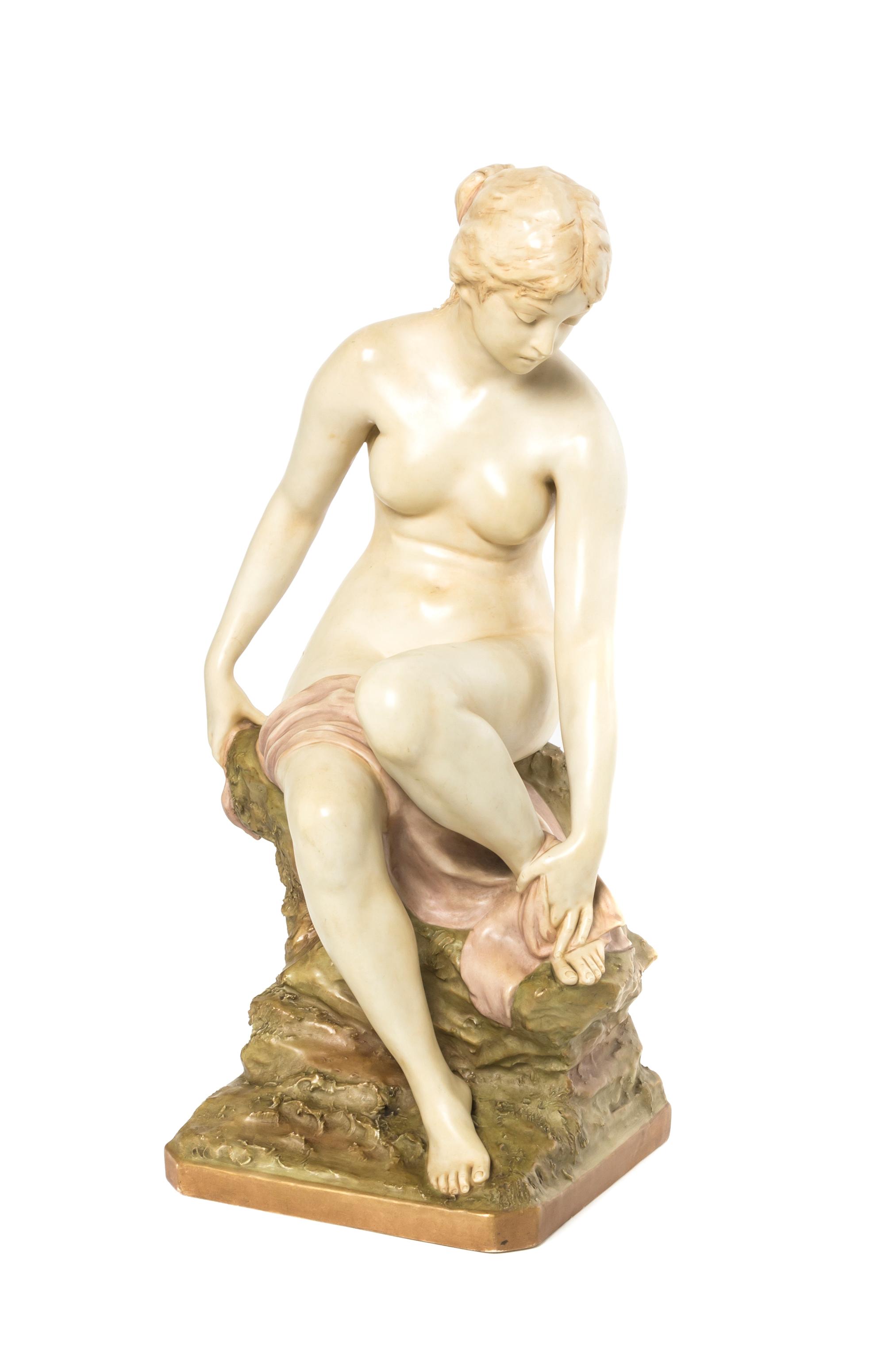 A Royal Dux Ceramic Figure, Height 21 1/2 inches.