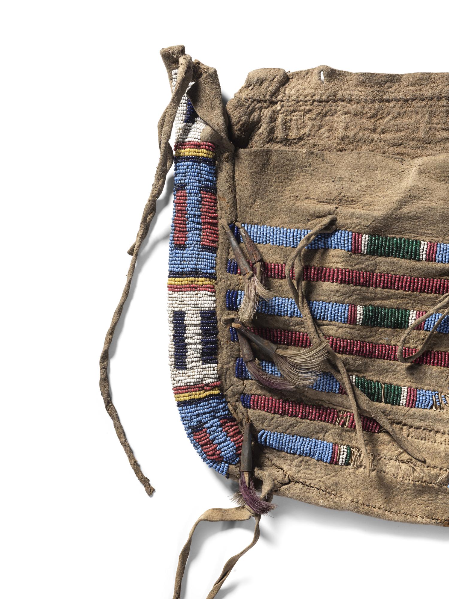 Sioux Beaded Buffalo Hide Work Bag