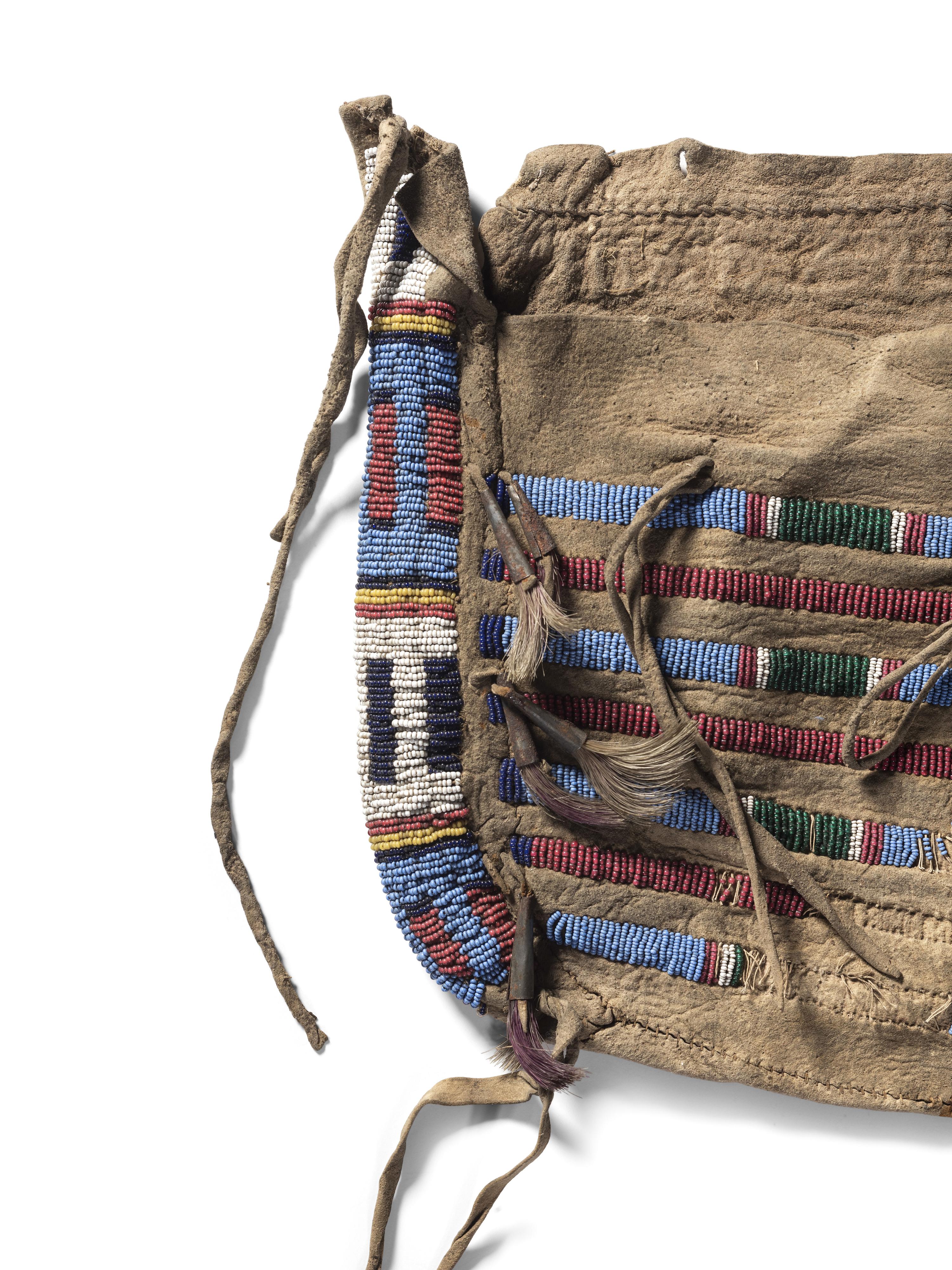 Sioux Beaded Buffalo Hide Work Bag