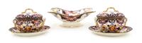 Three Derby Porcelain Serving Articles, Width of first 11 1/4 inches.