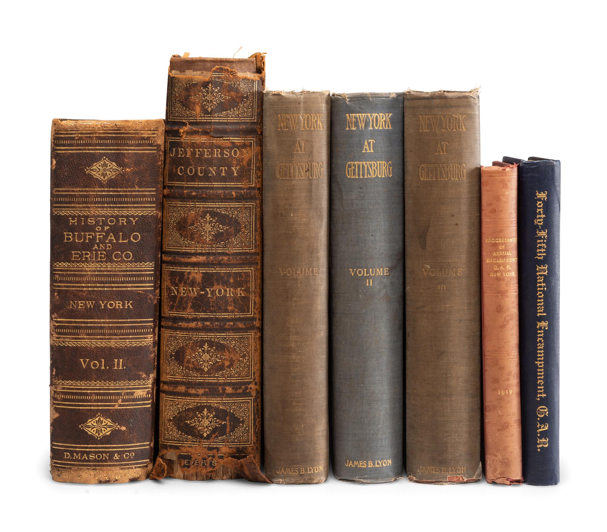 [CIVIL WAR - NEW YORK]. A group of books related to veteran activities of New York regiments.