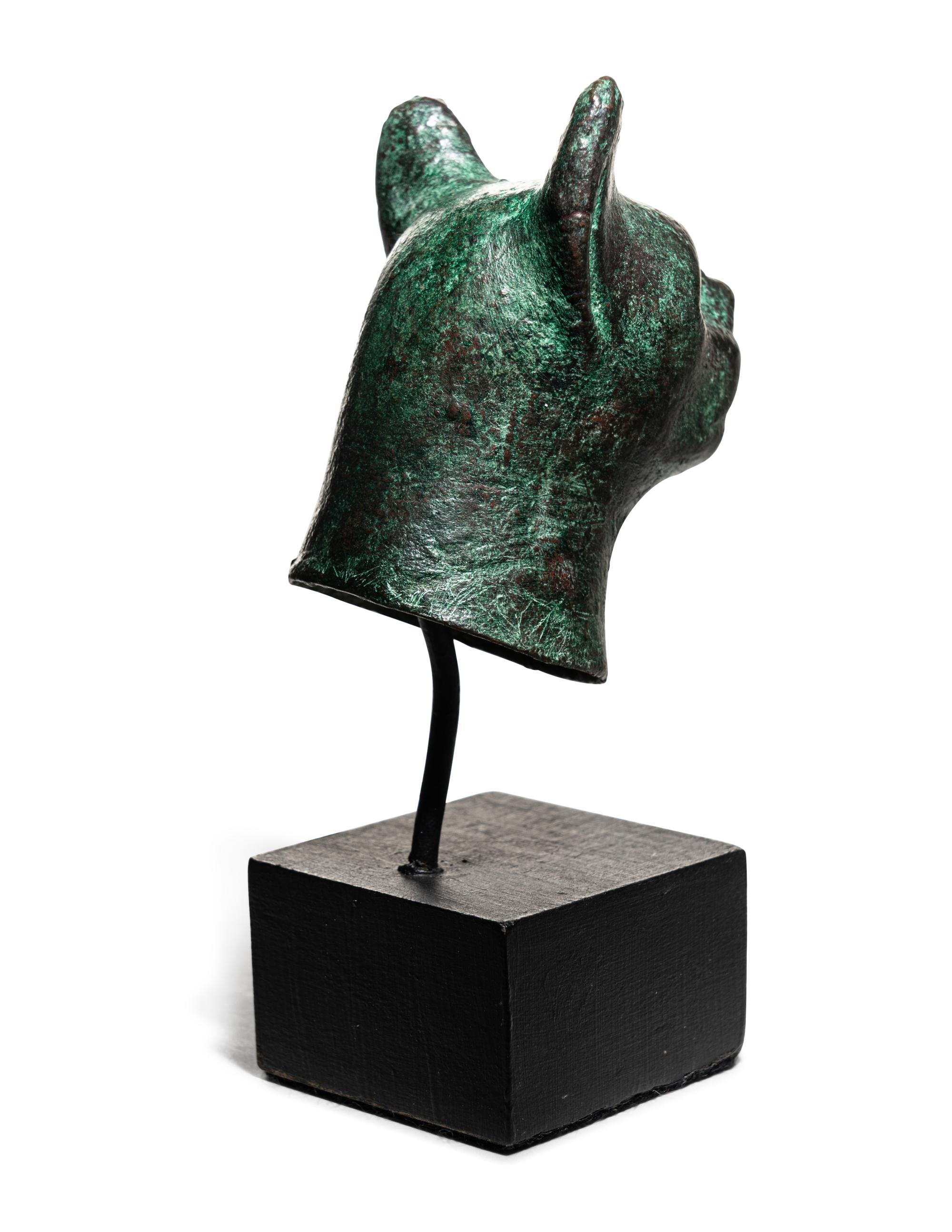 An Egyptian Bronze Cat Head