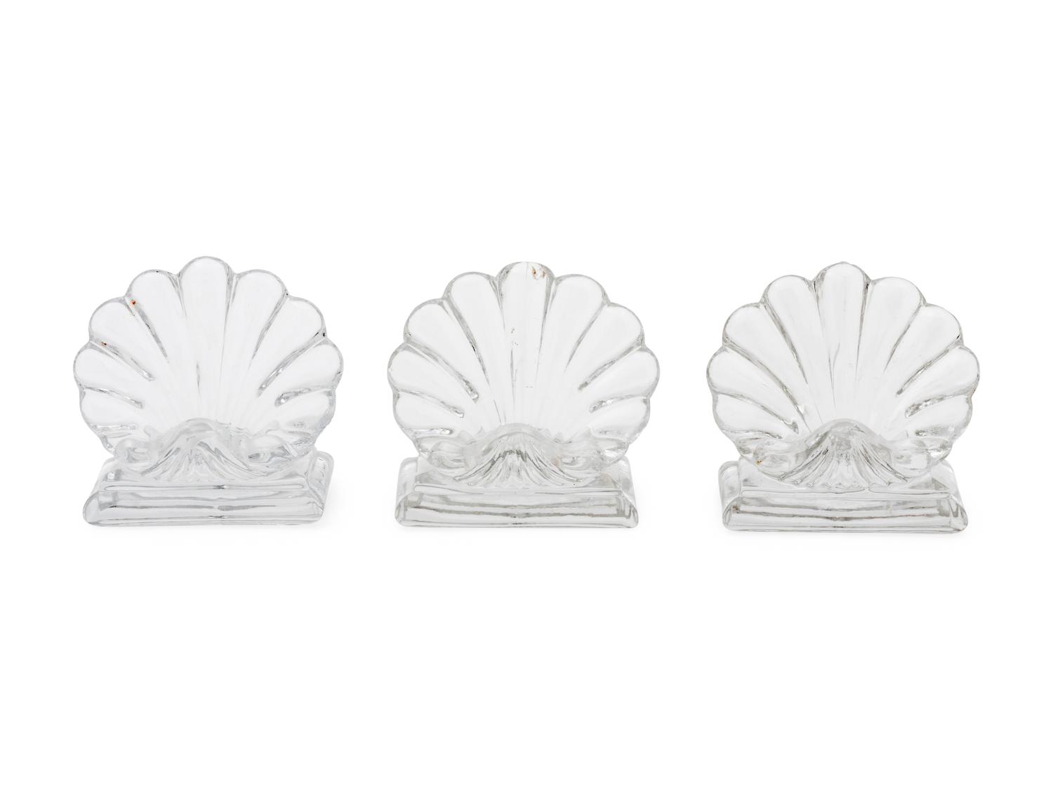 27 Baccarat Crystal Shell Motif Place Card Holders