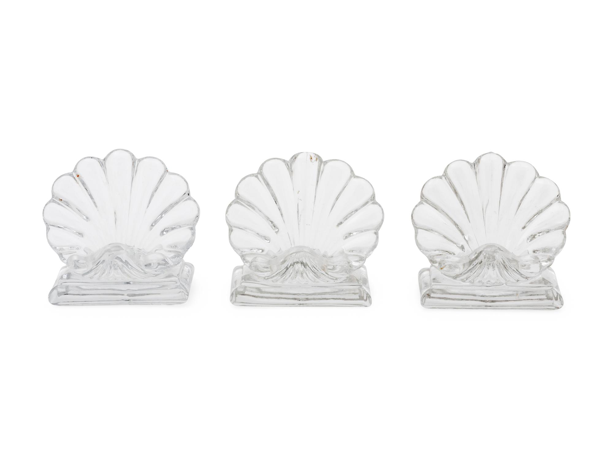 27 Baccarat Crystal Shell Motif Place Card Holders