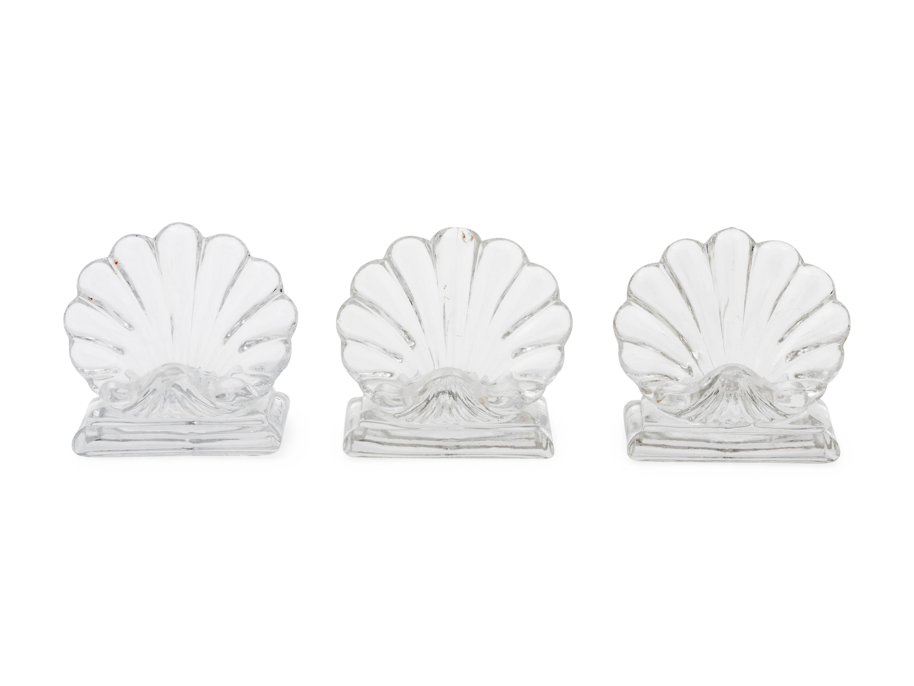 27 Baccarat Crystal Shell Motif Place Card Holders
