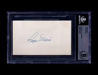 A Roger Maris Single Signed Autograph Index Card (Beckett Authentication Services Encapsulated),