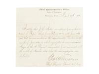 LINCOLN, Abraham (1809-1865). Autograph note, signed ("A. Lincoln"), as President, Washington, D.C., 7 April 1864.