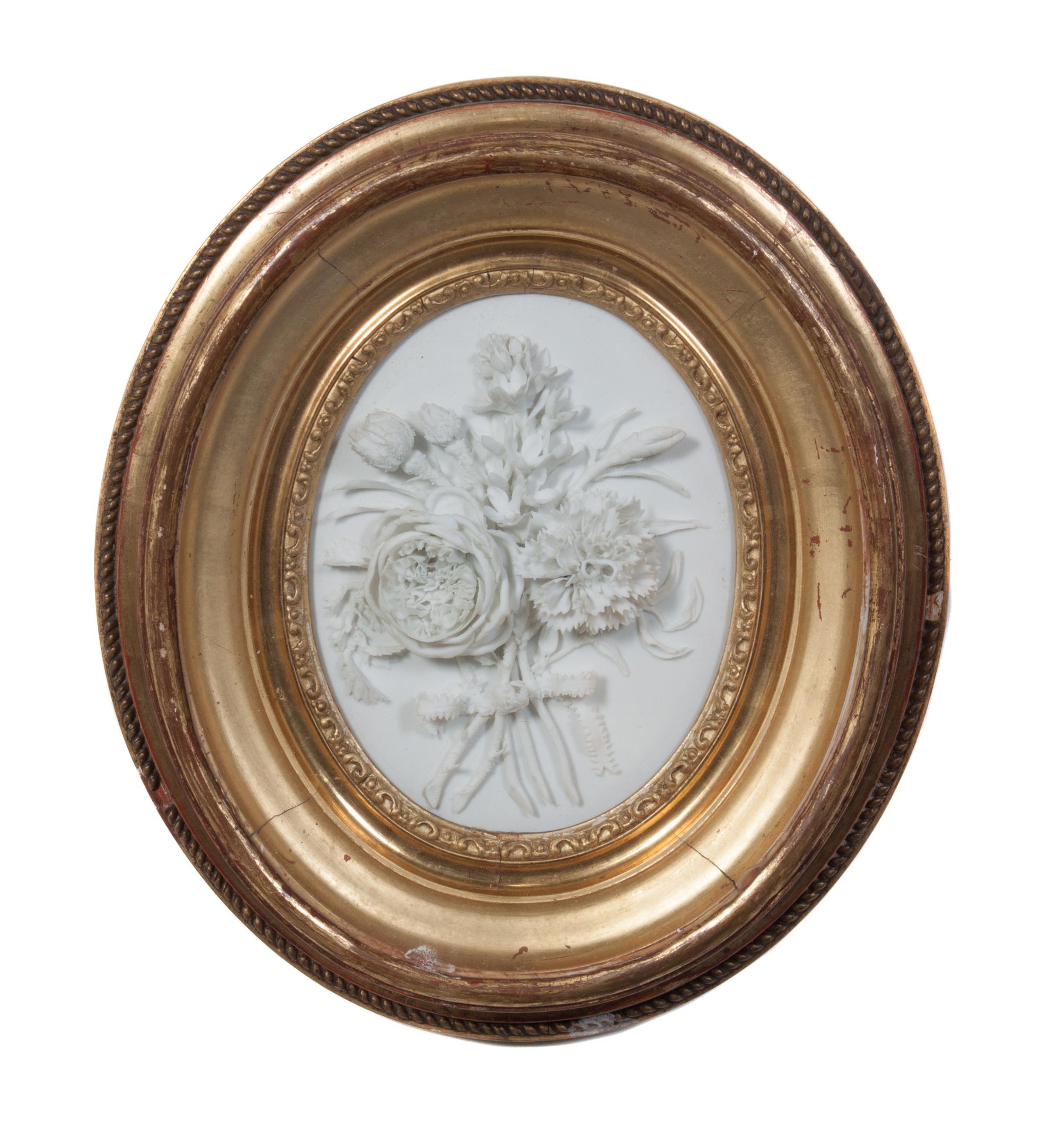 Two Sevres Bisque Porcelain Plaques Height overall 9 3/4 x width 8 3/4 inches.