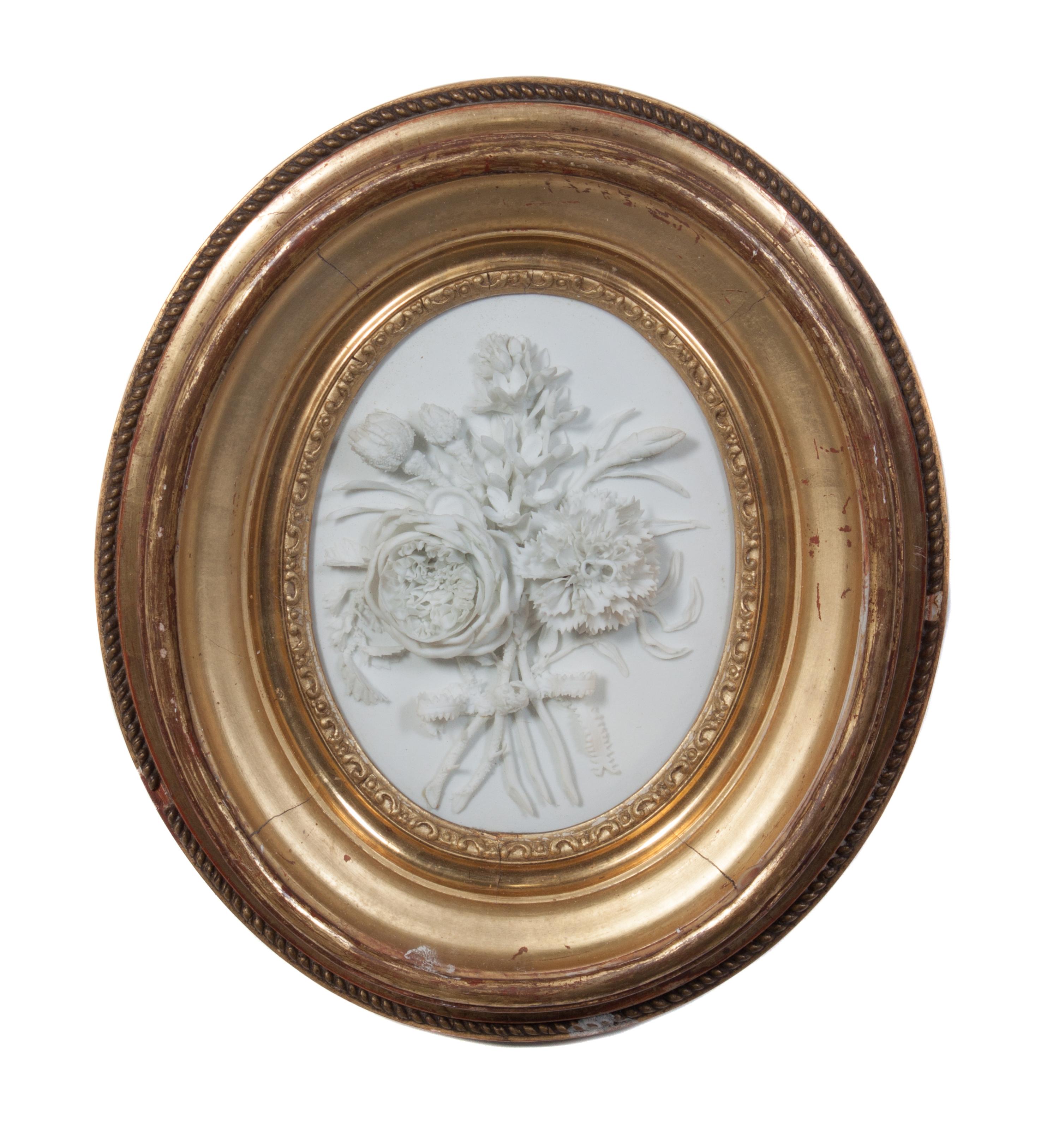 Two Sevres Bisque Porcelain Plaques Height overall 9 3/4 x width 8 3/4 inches.