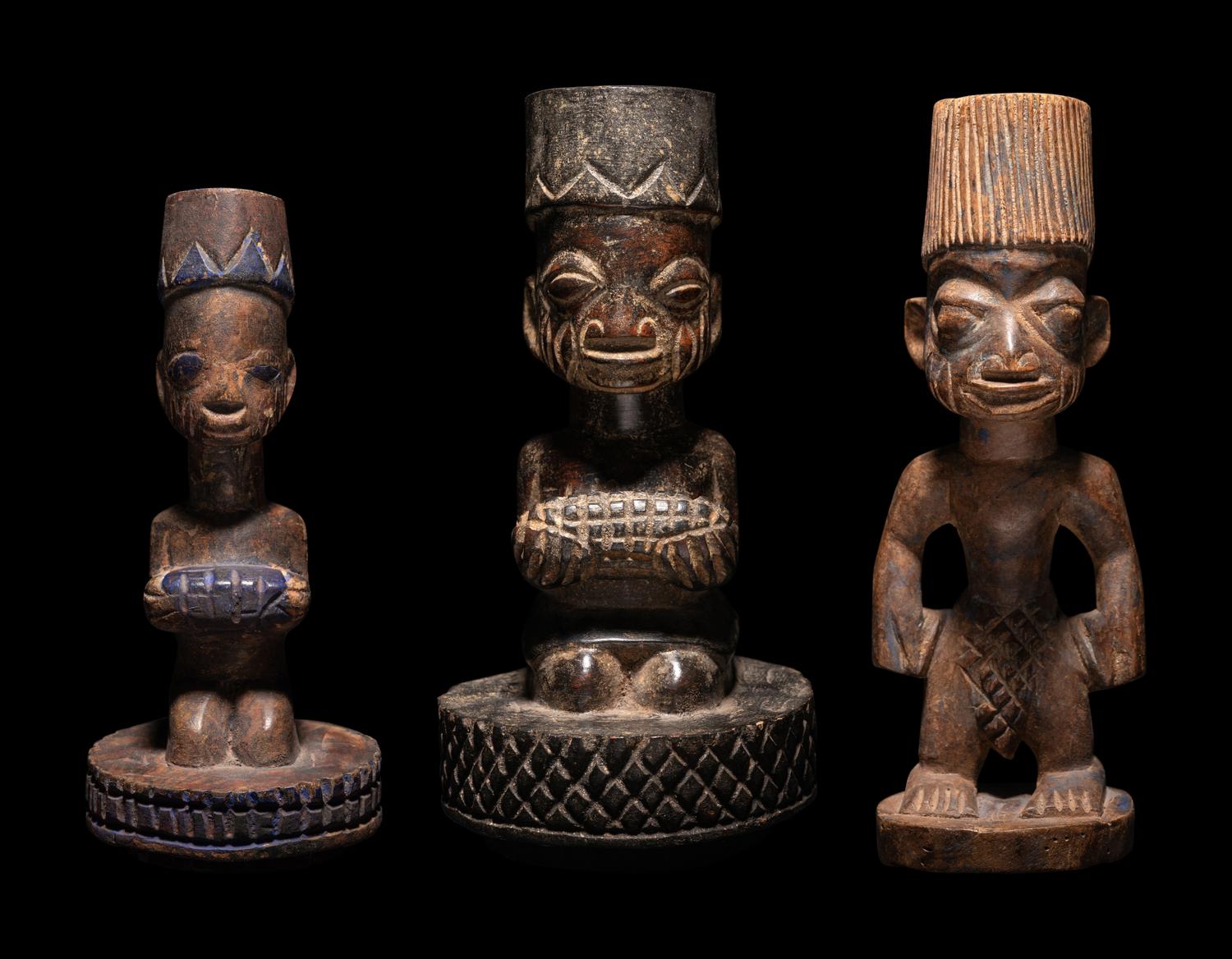 Three Yoruba Wood Figures