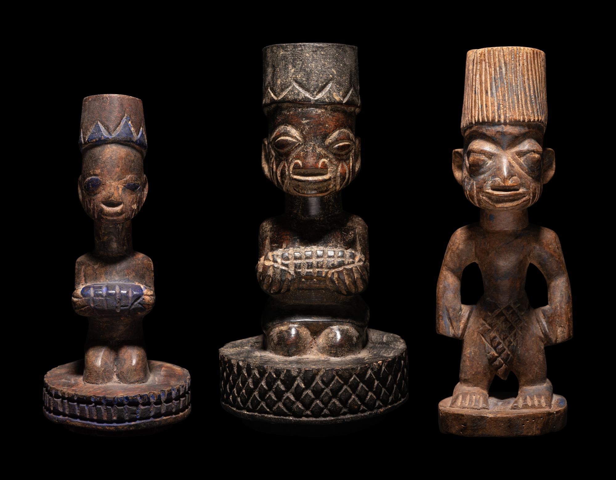 Three Yoruba Wood Figures