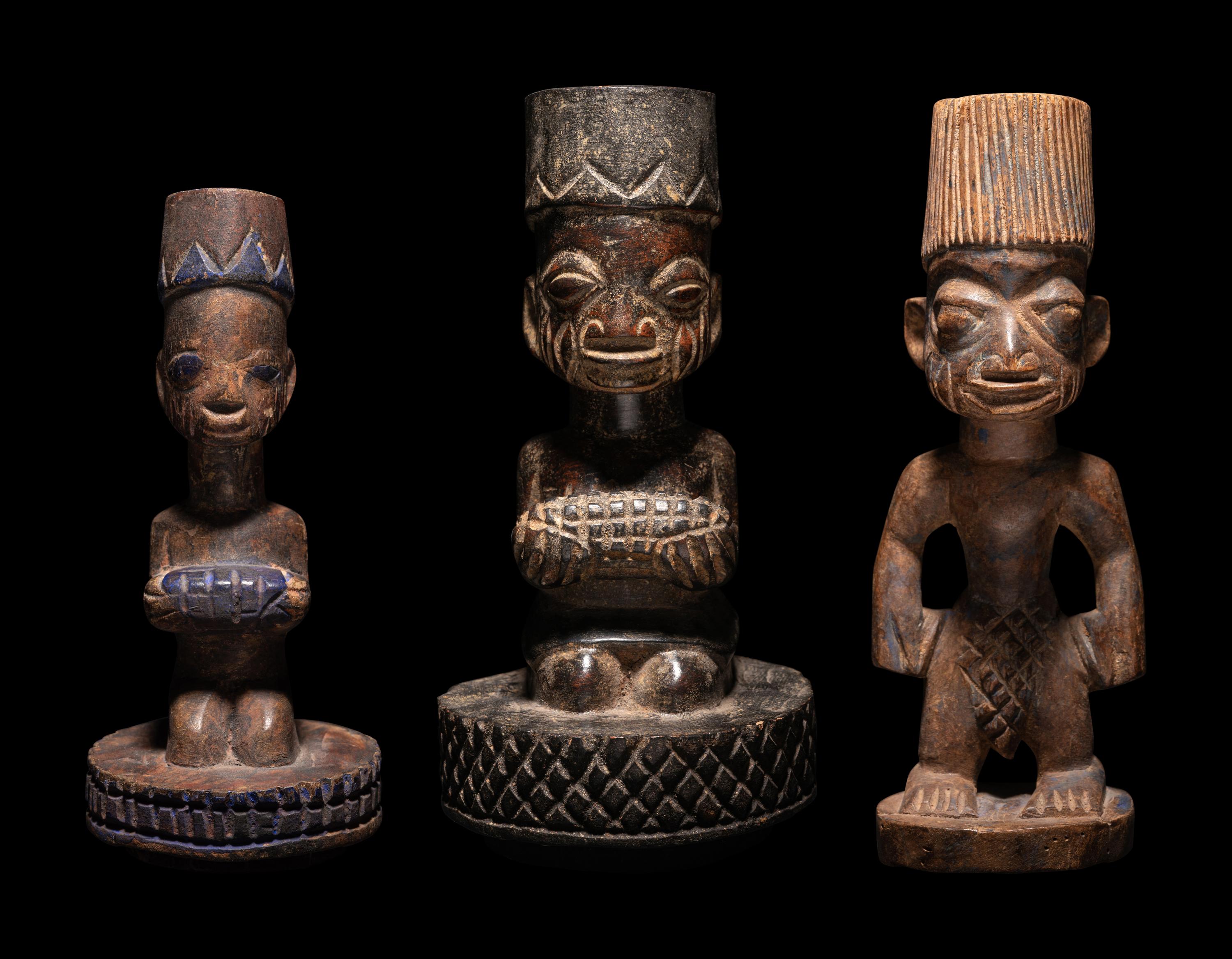 Three Yoruba Wood Figures