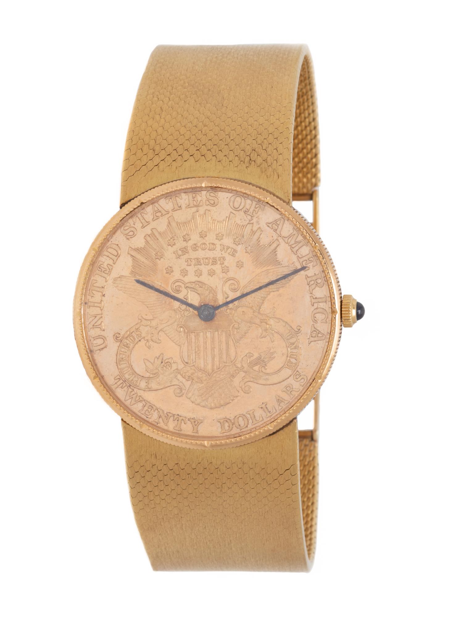18K YELLOW GOLD US $20 COIN WATCH