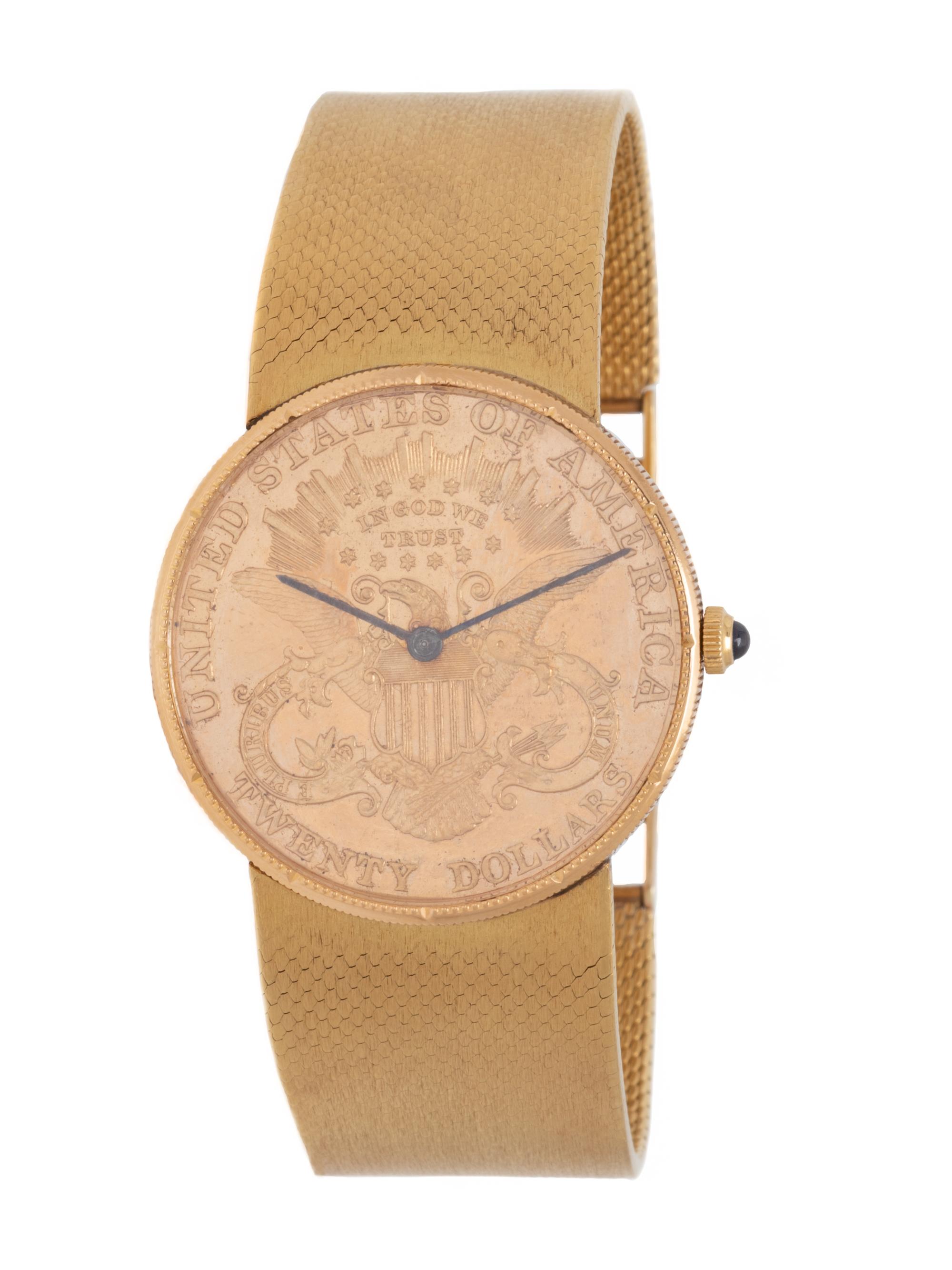 18K YELLOW GOLD US $20 COIN WATCH