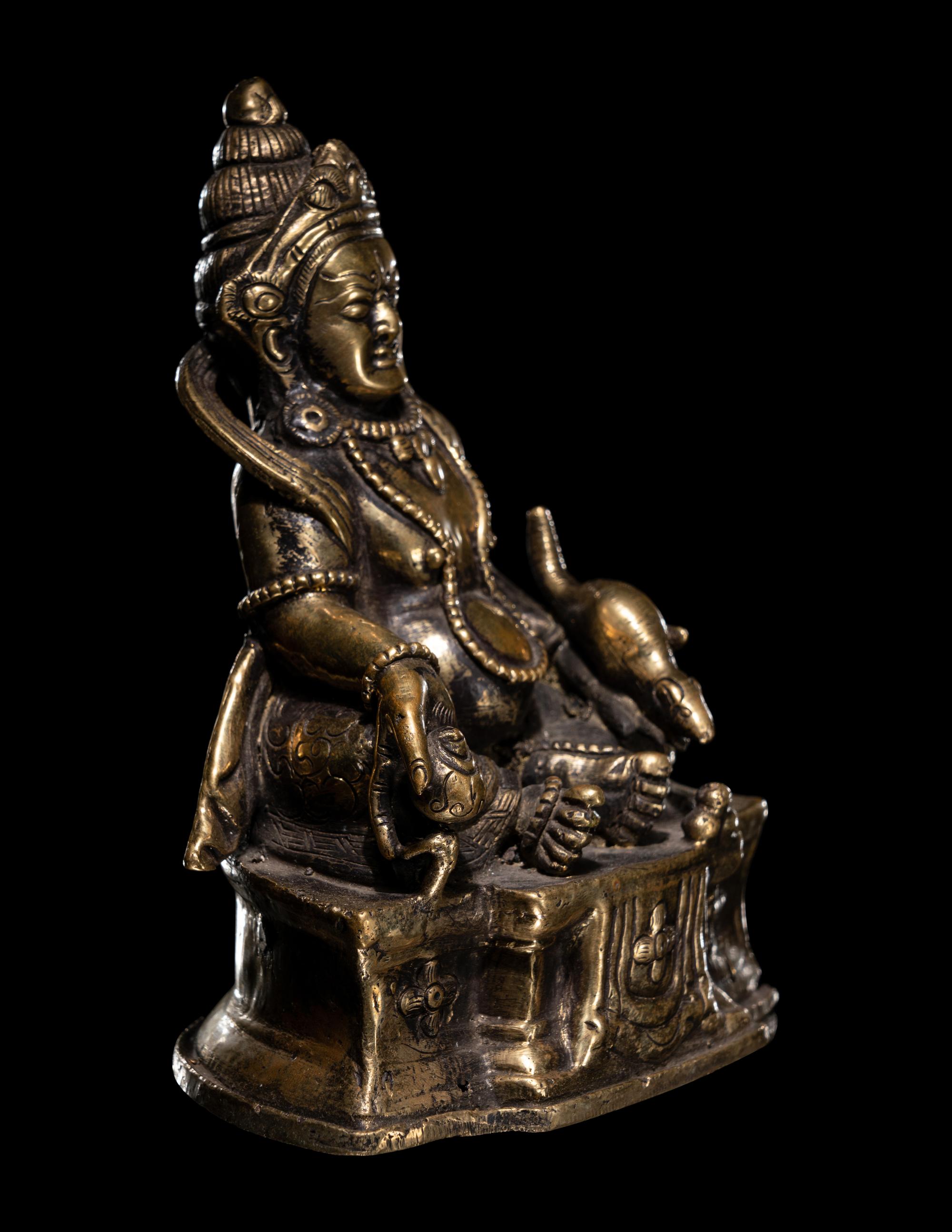 A Sino-Tibetan Gilt Bronze Figure of a Bodhisattva Vaisravana