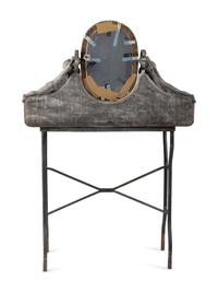 An Art Nouveau Putti-Carved Marble and Iron Figural Washstand