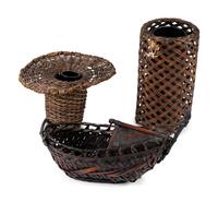 Four Japanese Bamboo Ikebana Baskets