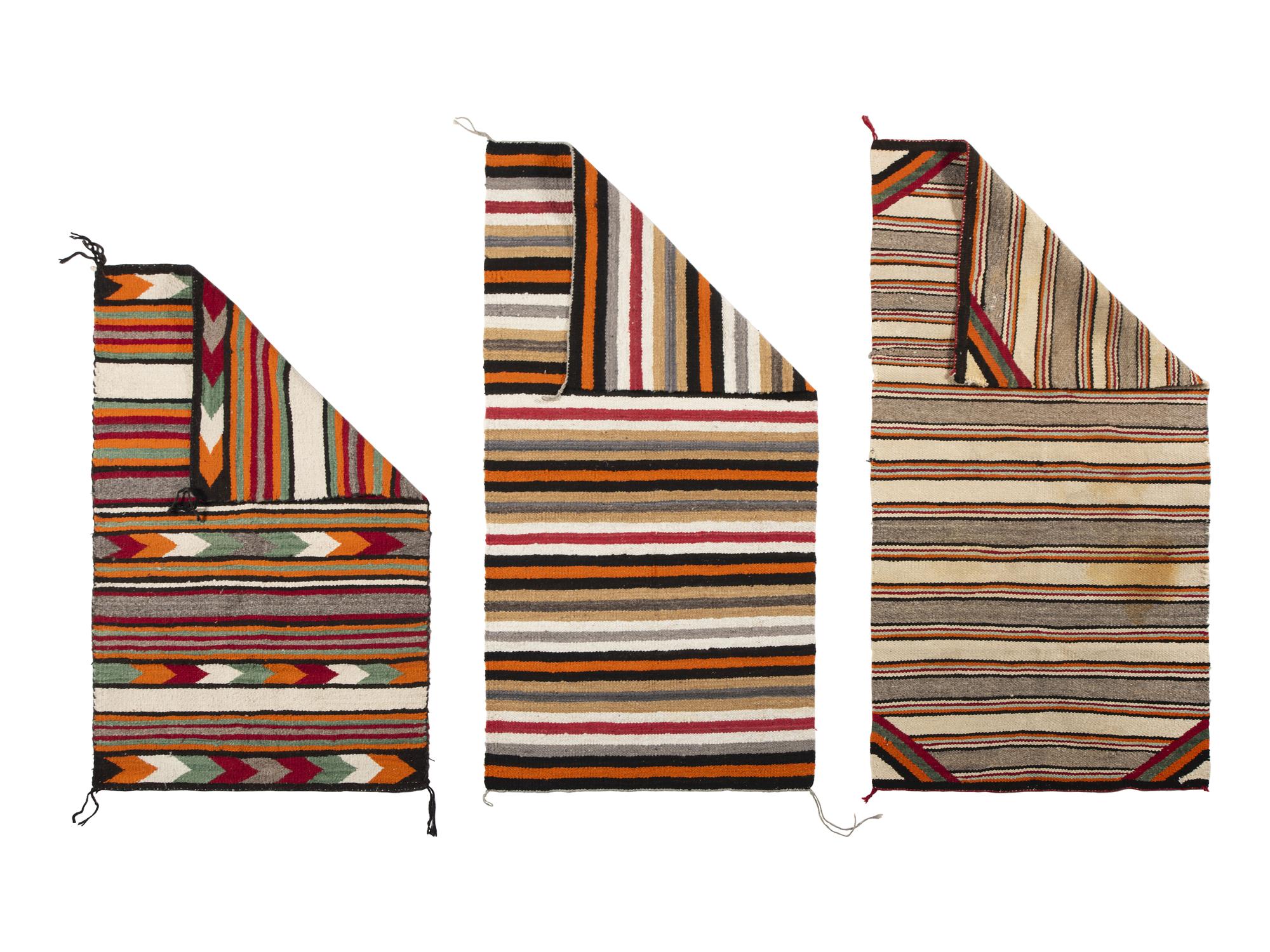 Navajo Banded Double Saddle Blankets
