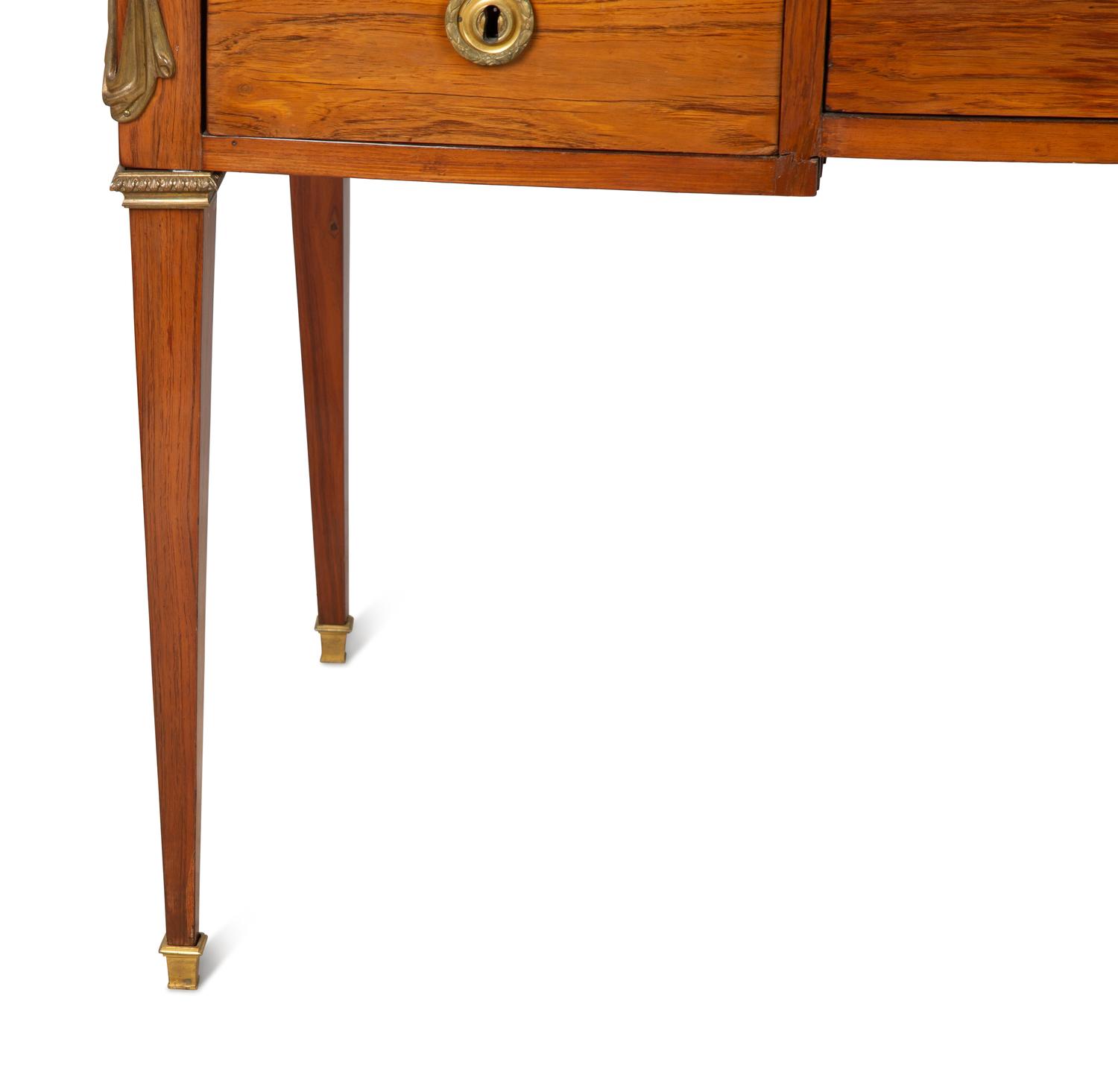 A French Gilt Bronze Mounted Mahogany Bureau Plat
