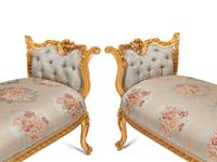 A Pair of Louis XV Style Giltwood Window Seats