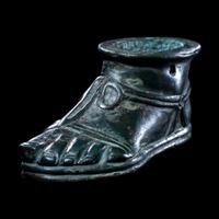 A Roman Bronze Lamp in the form of a Foot