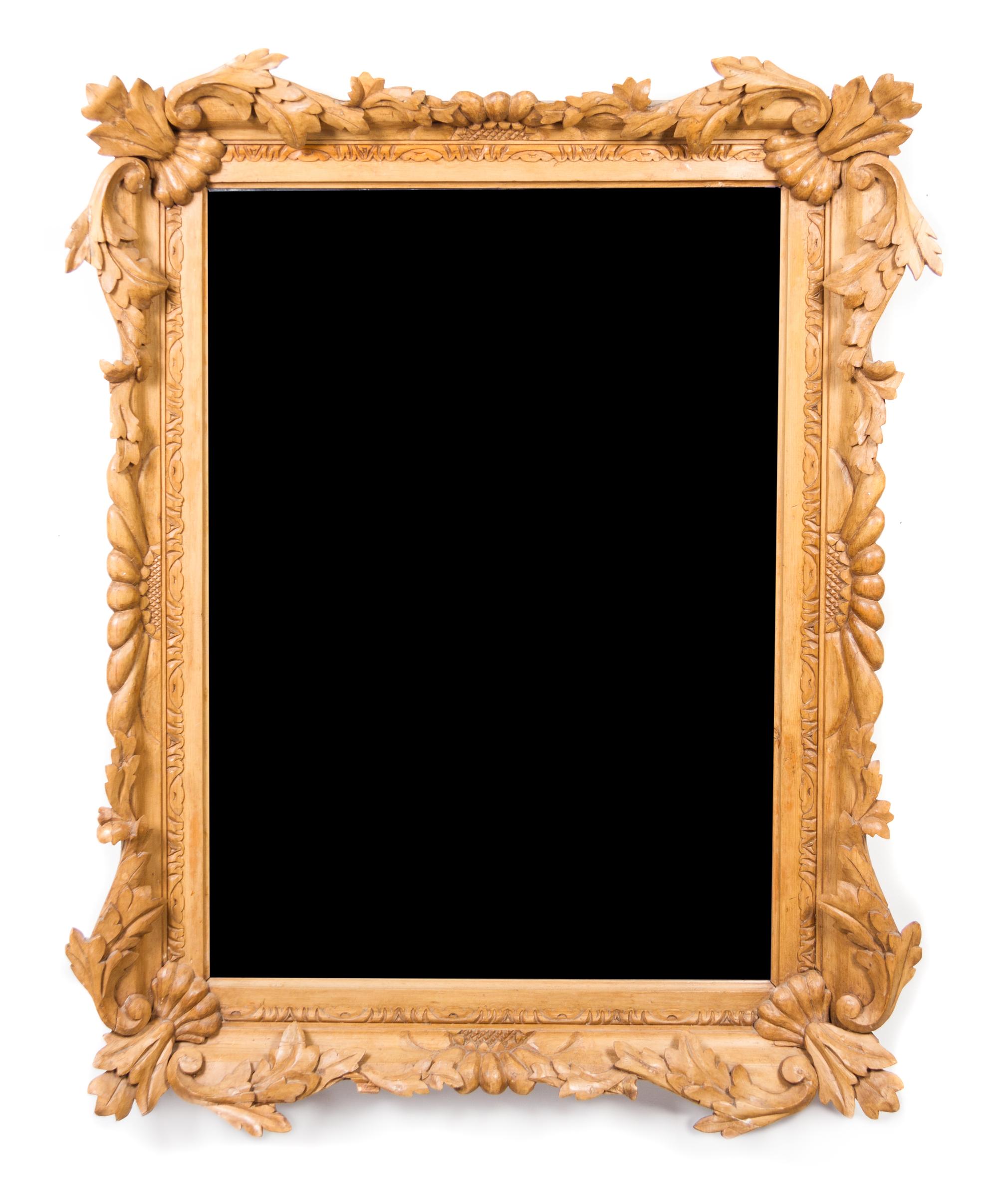 A French Fruitwood Mirror Height 54 x width 42 1/2 inches. — 19TH CENTURY