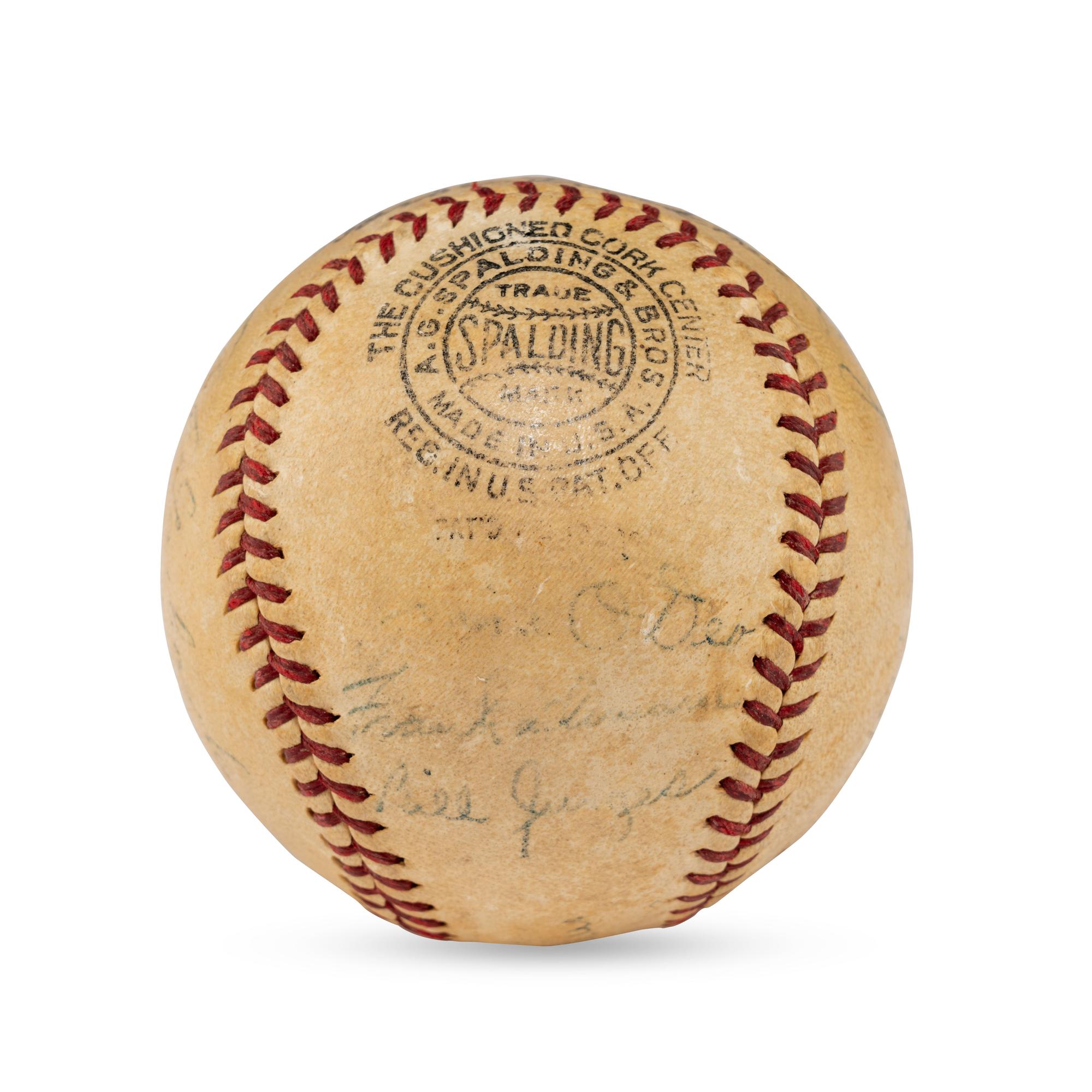 A 1938 Chicago Cubs Team Signed Autograph Baseball Featuring Dizzy Dean and Gabby Harntett (Beckett Authentication Services)