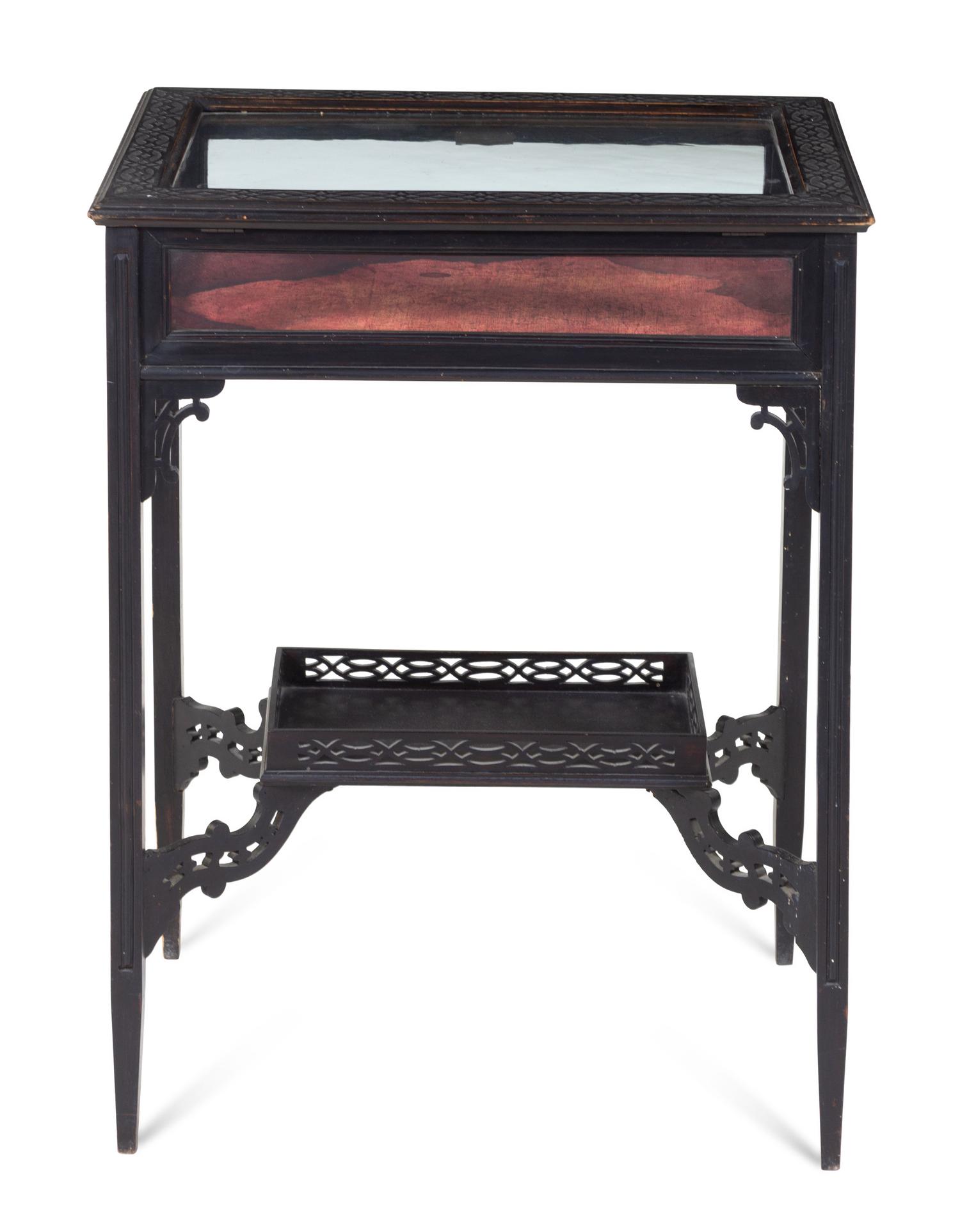 A Victorian Chinese Chippendale Style Vitrine Table