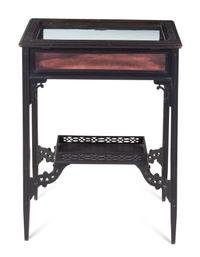 A Victorian Chinese Chippendale Style Vitrine Table