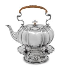 A George IV Silver Teapot on Stand