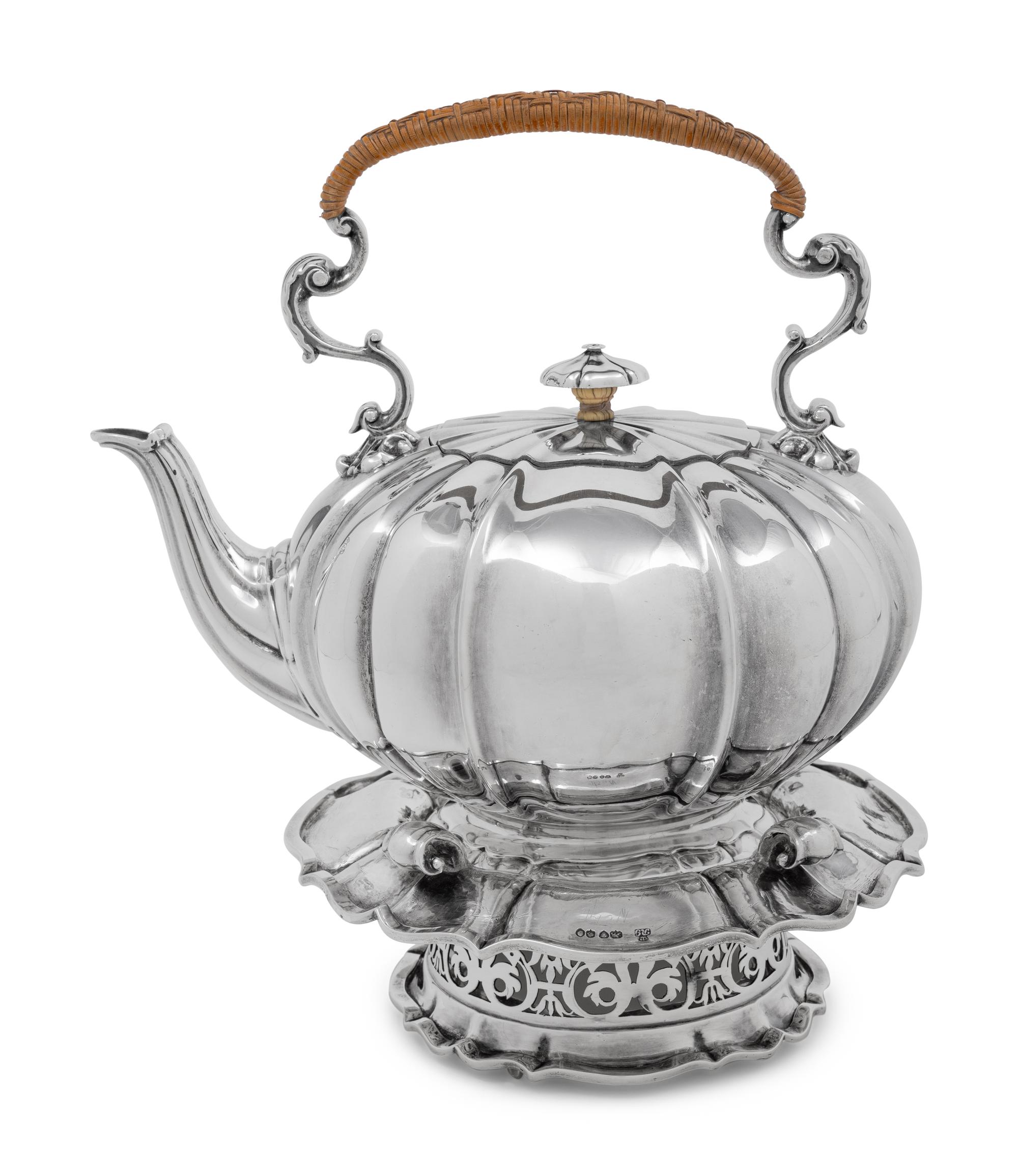 A George IV Silver Teapot on Stand