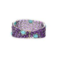 AMETHYST, TURQUOISE AND DIAMOND BRACELET