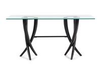 A Contemporary Enameled Metal and Glass Console Table