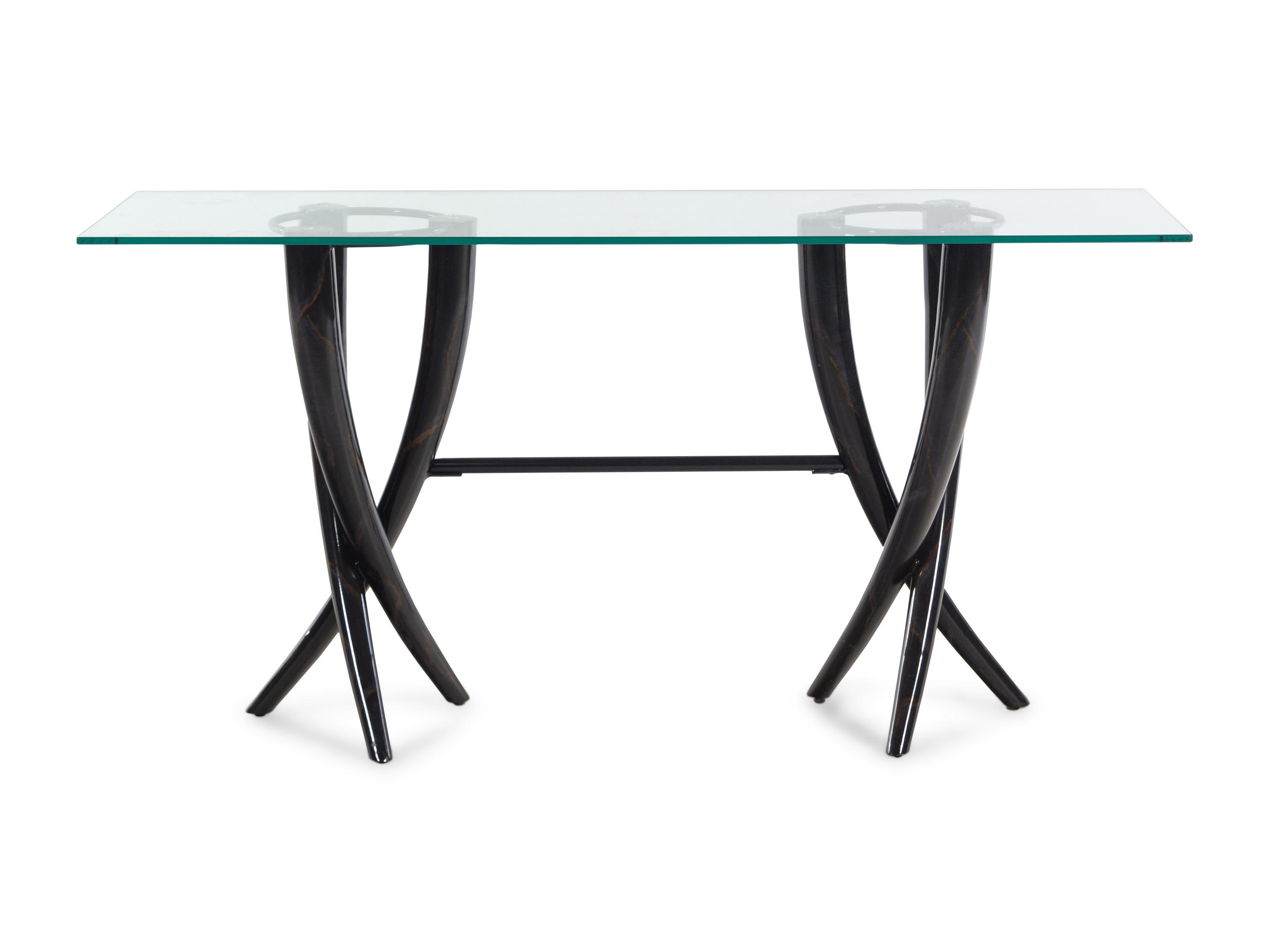 A Contemporary Enameled Metal and Glass Console Table