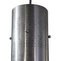 A Stainless Steel Mid-Century Cylinder Light Fixture 9" W x 9" D x 32" H — United States, Mid-20th Century