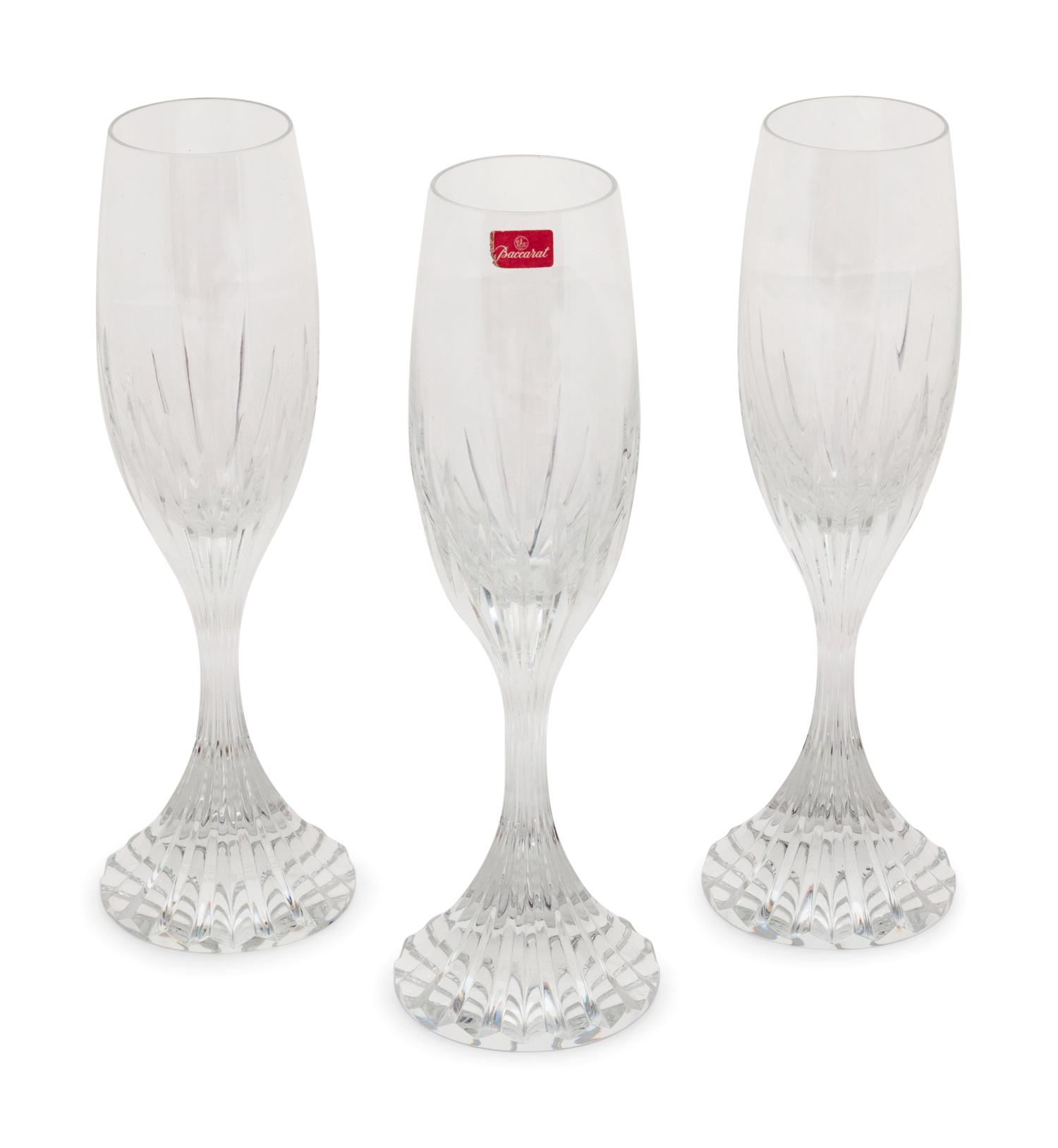 A Set of Seven Baccarat Champagne Flutes