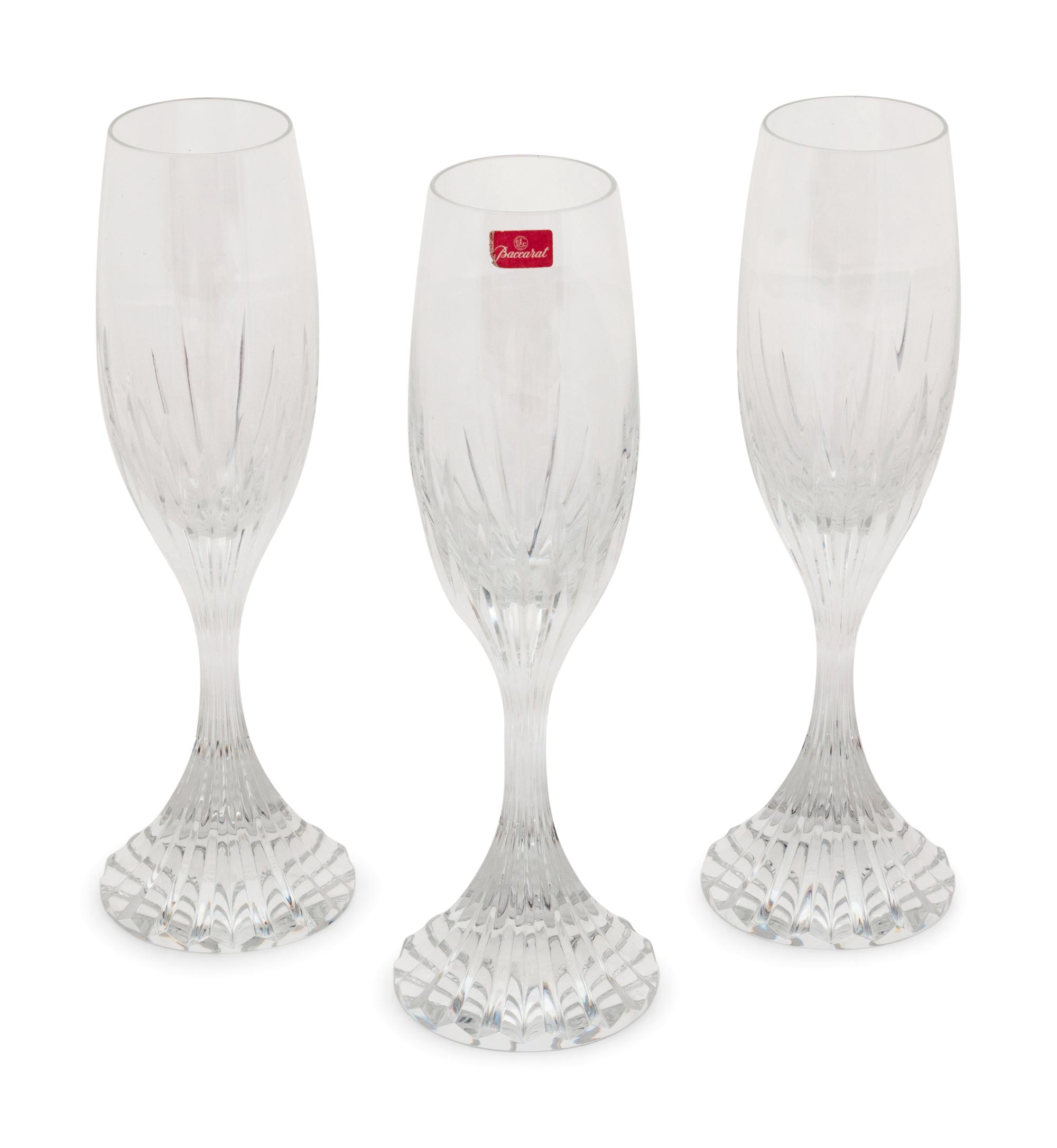 A Set of Seven Baccarat Champagne Flutes