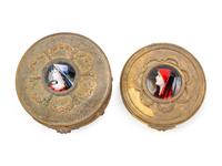 Two Continental Enamel Mounted Powder Boxes