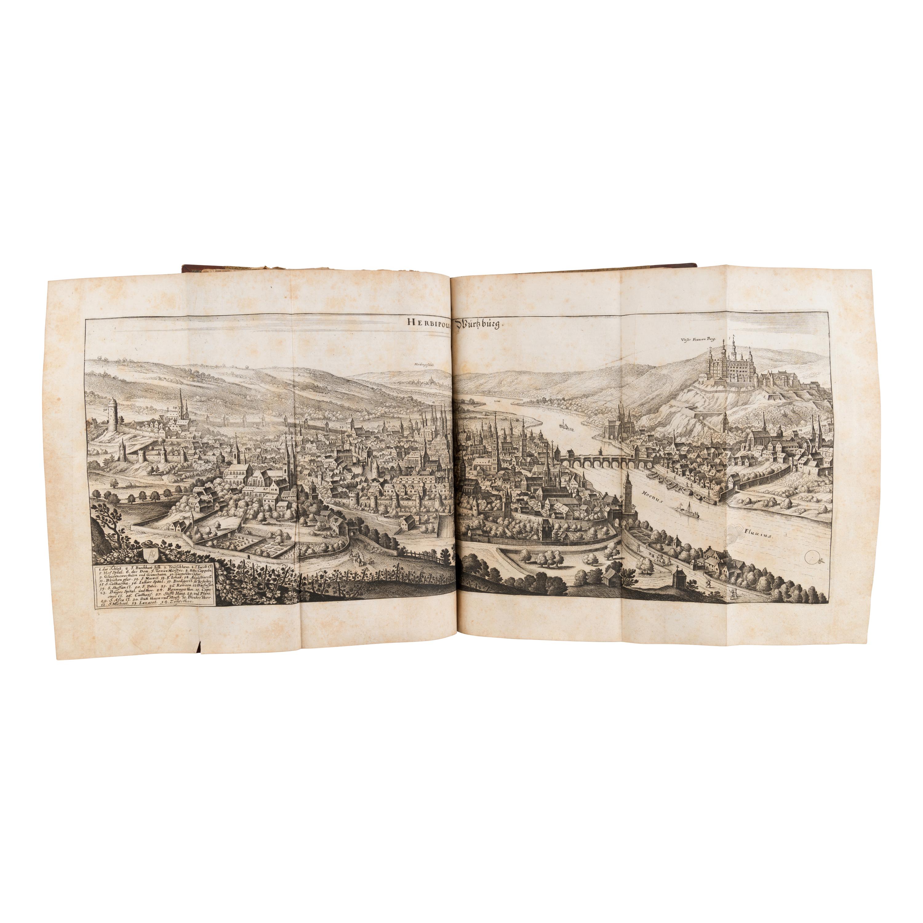 Merian, Matthaeus (1593-1650) and Martin Zeiler (1589-1661). Topographia Palatinatus Rheni et Vicinarum Regionum . [And:] Topographia Franconiae . Frankfurt, 1645 [but ca 1672?], 1656.