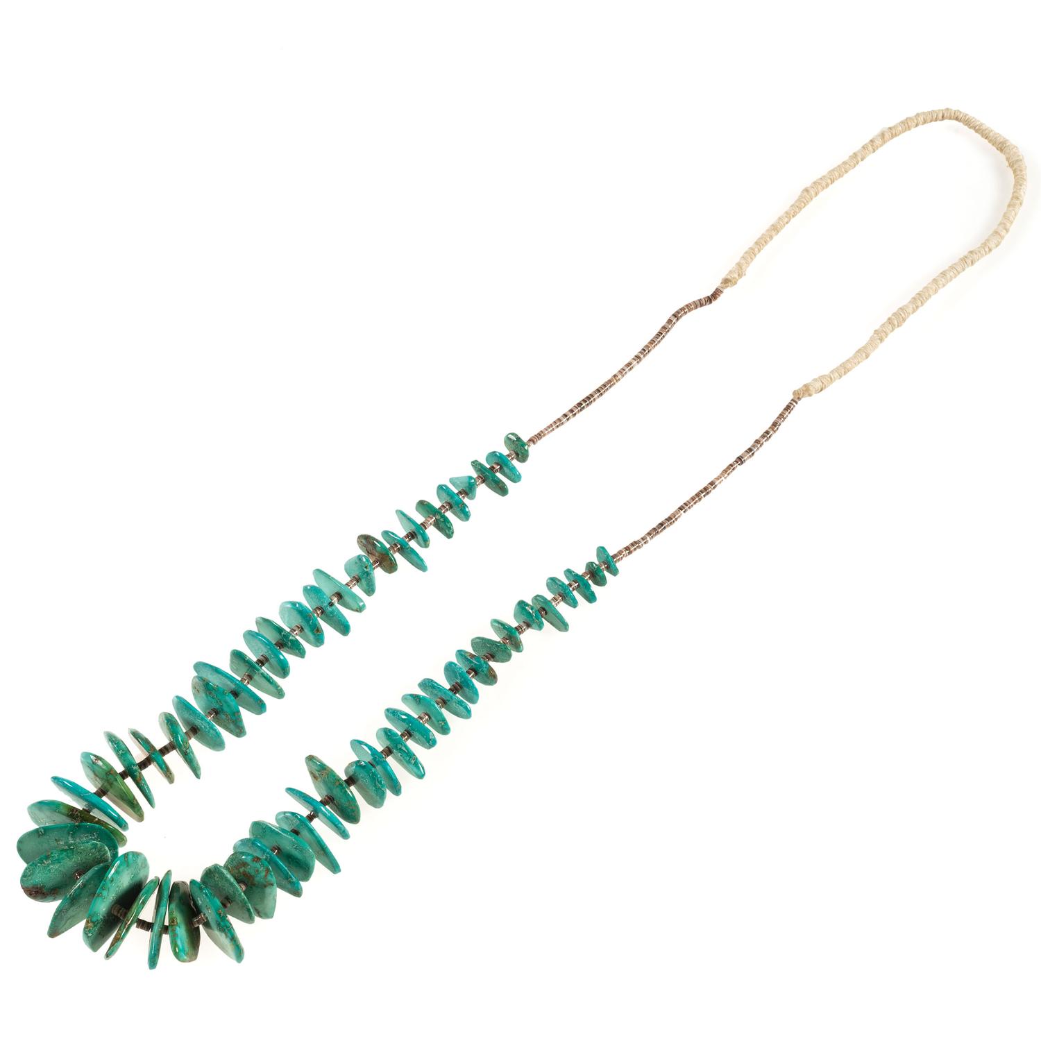 Pueblo Blue Gem Turquoise Tab Necklace