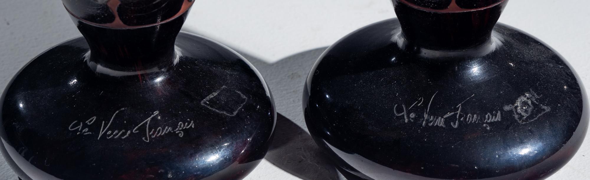 Pair of Le Verre Français Daturas Vases, c. 1930