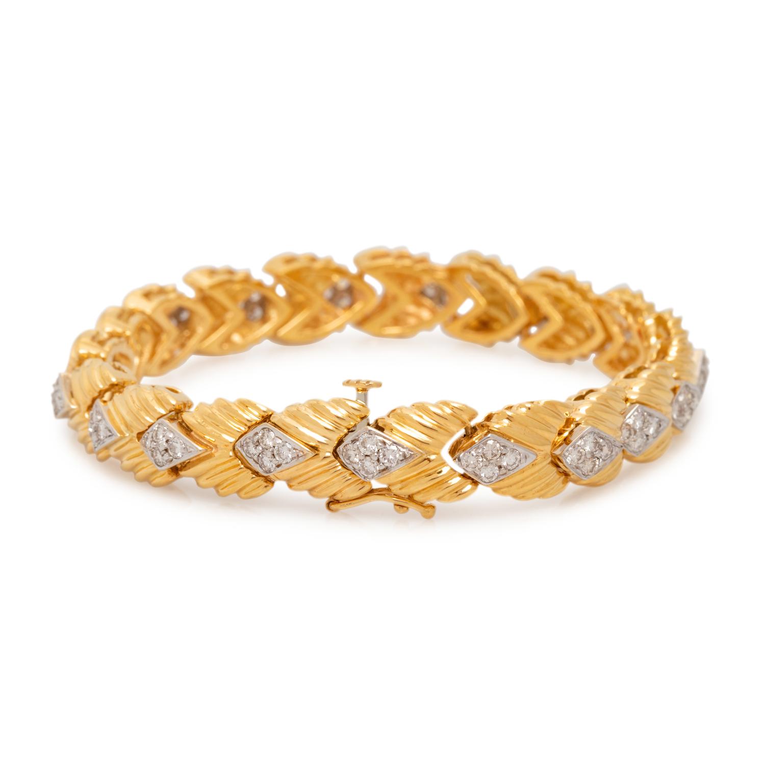 YELLOW GOLD AND DIAMOND BRACELET