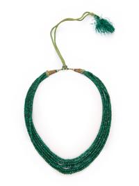 EMERALD MULTISTRAND BEAD NECKLACE