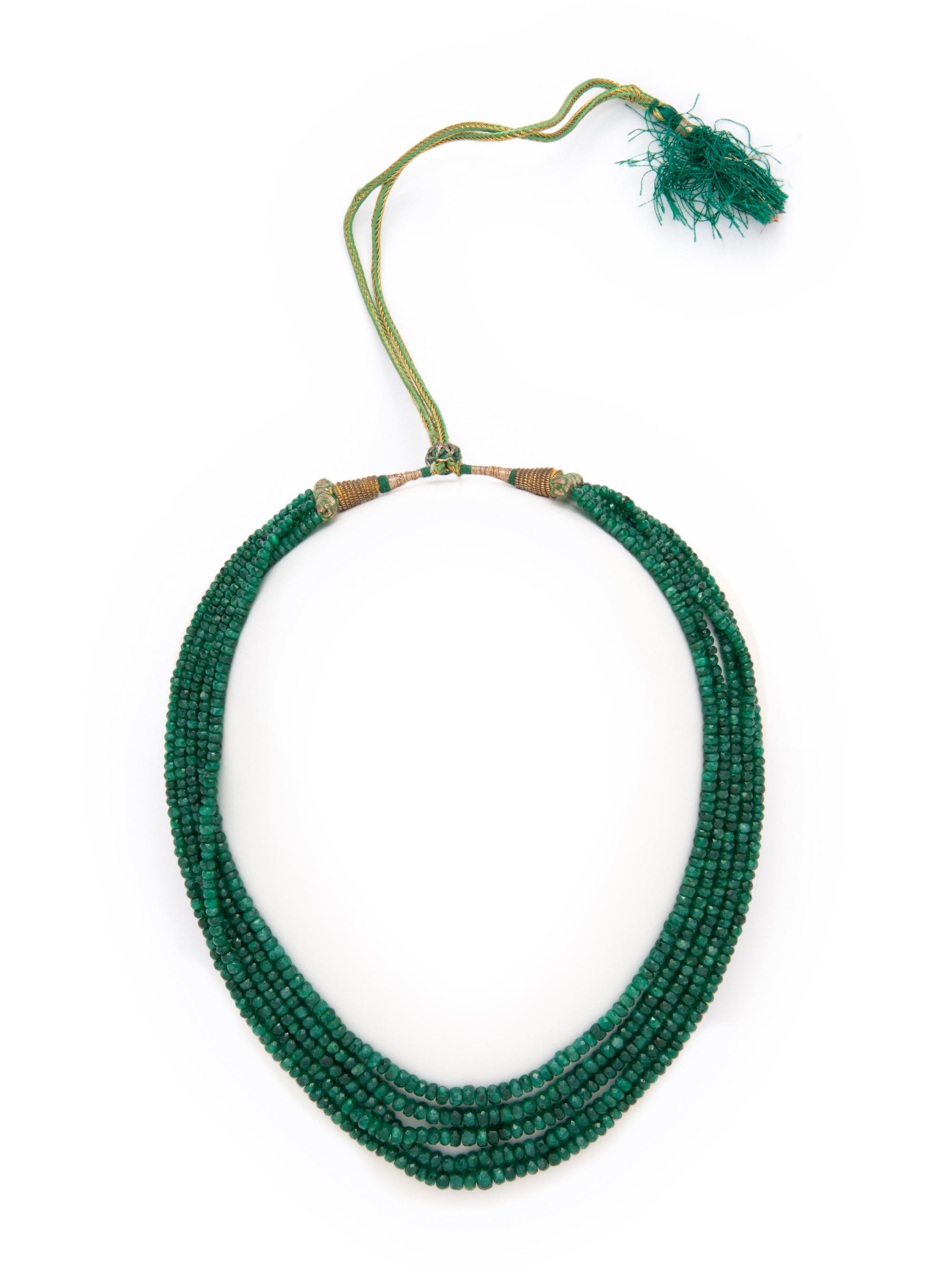 EMERALD MULTISTRAND BEAD NECKLACE