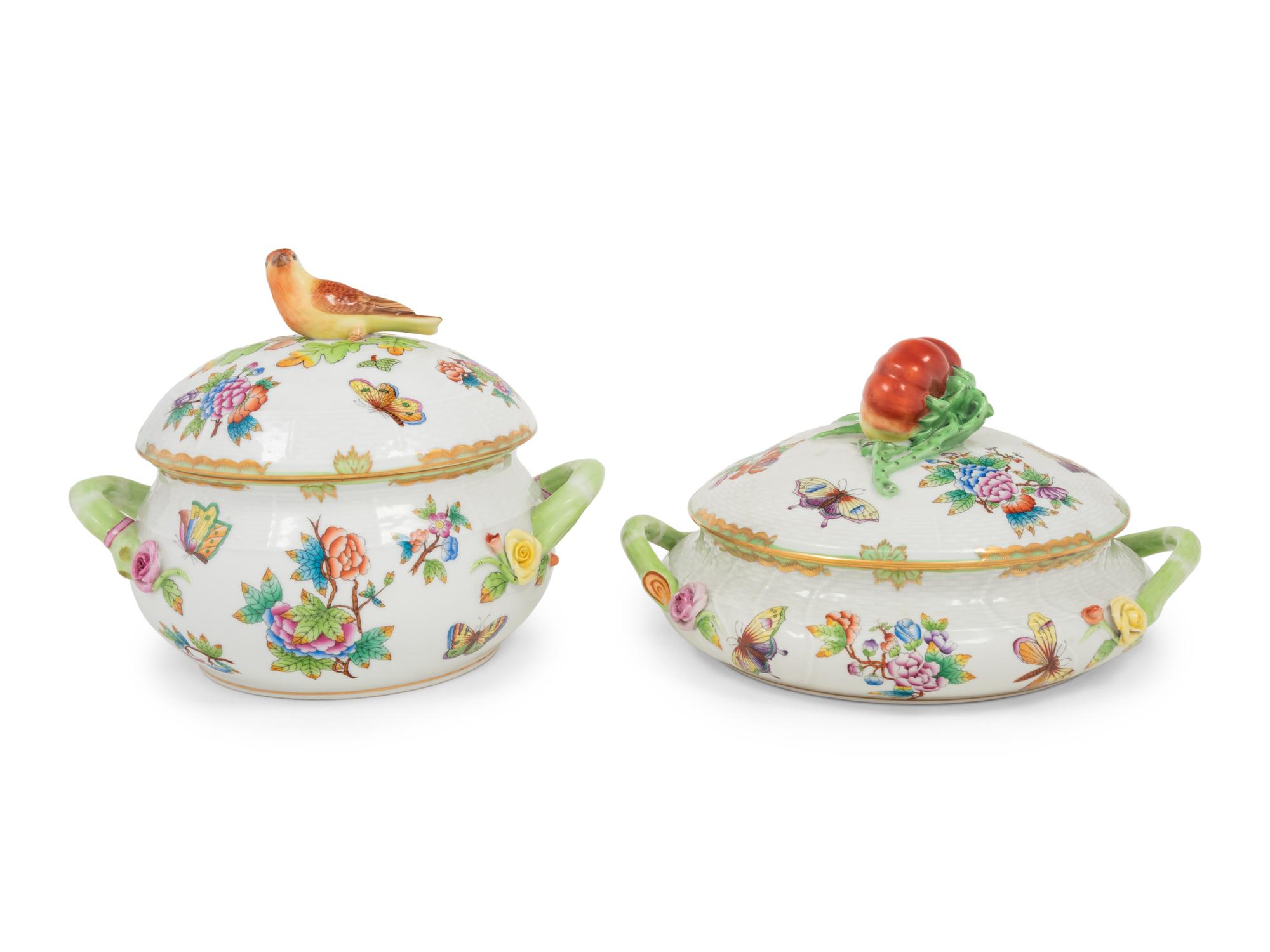 Two Herend Queen Victoria Porcelain Tureens