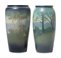 Two Artist Decorated Rookwood Pottery Vellum Vases
