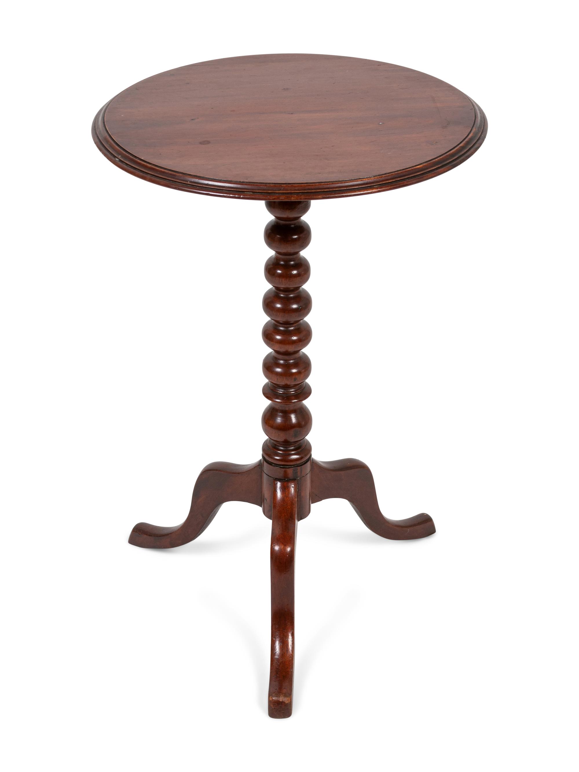A Federal Carved and Figured Mahogany Tilt-Top Candlestand