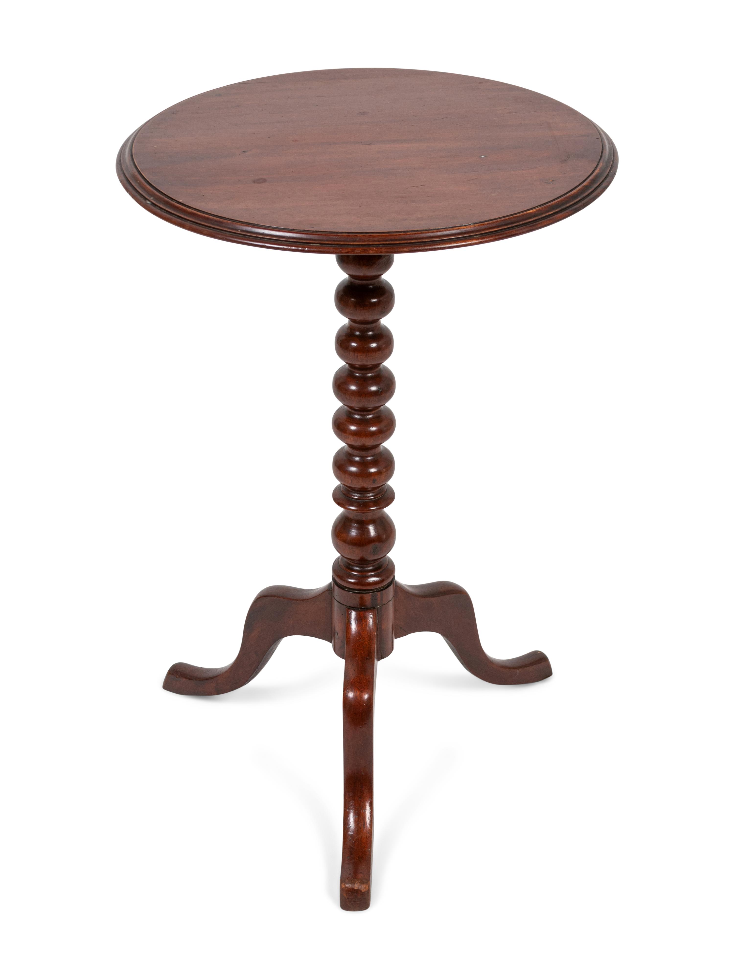 A Federal Carved and Figured Mahogany Tilt-Top Candlestand