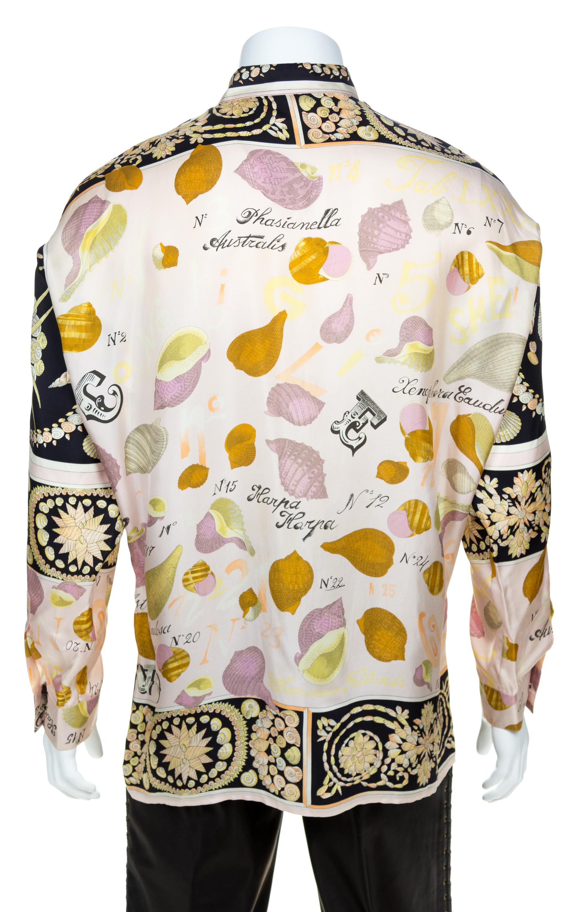A Gianni Versace Silk Print Shirt, Size 52.
